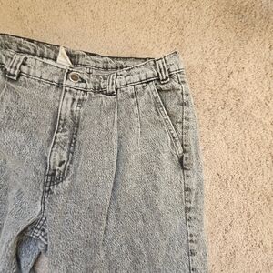 Levis Vintage Denim Jeans Gray Acid Wash Silvertab Pleated Mom Jeans 32x32